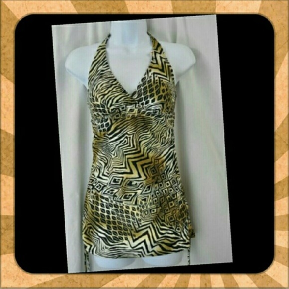 NWT Croft & Barrow Brown Tankini Tummy Slimmer - Picture 1 of 2